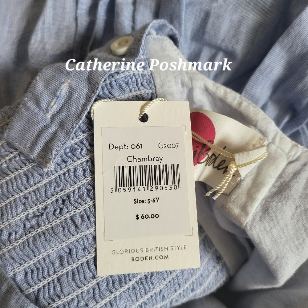 ♥️NWT♥️ BODEN GIRLS CHAMBRAY DRESS - Picture 10 of 15